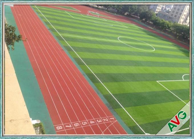 สนามฟุตบอลสนามหญ้าเทียมสนามหญ้าสีเขียว + โมโนฟิลาเมนต์ PE สีเขียวแอ็ปเปิ้ล 0