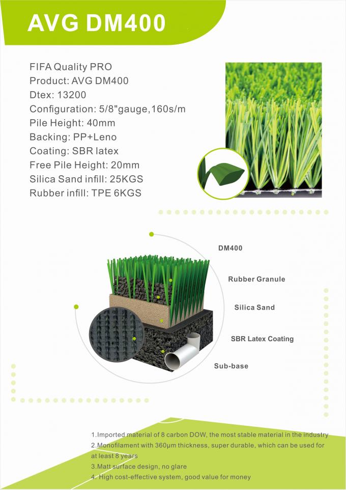 หญ้าเทียมออกแบบใหม่คุณภาพสูงหญ้าเทียมหญ้าเทียม 40mm 0