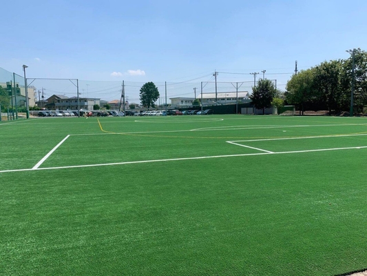 จีน สนามฟุตบอลหญ้าเทียมฟุตบอลพรมหญ้าขาย 50-60mm ผู้ผลิต