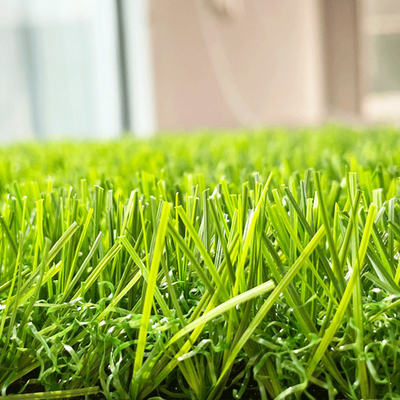 จีน สวนประดิษฐ์ หญ้าเทียม หญ้าเทียม แบน เส้นใยเดี่ยว ความสูง 35 มม. ผู้ผลิต